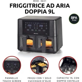 Ariete Friggitrice Ad Aria Doppio Cestello 9L